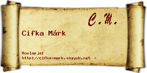 Cifka Márk névjegykártya